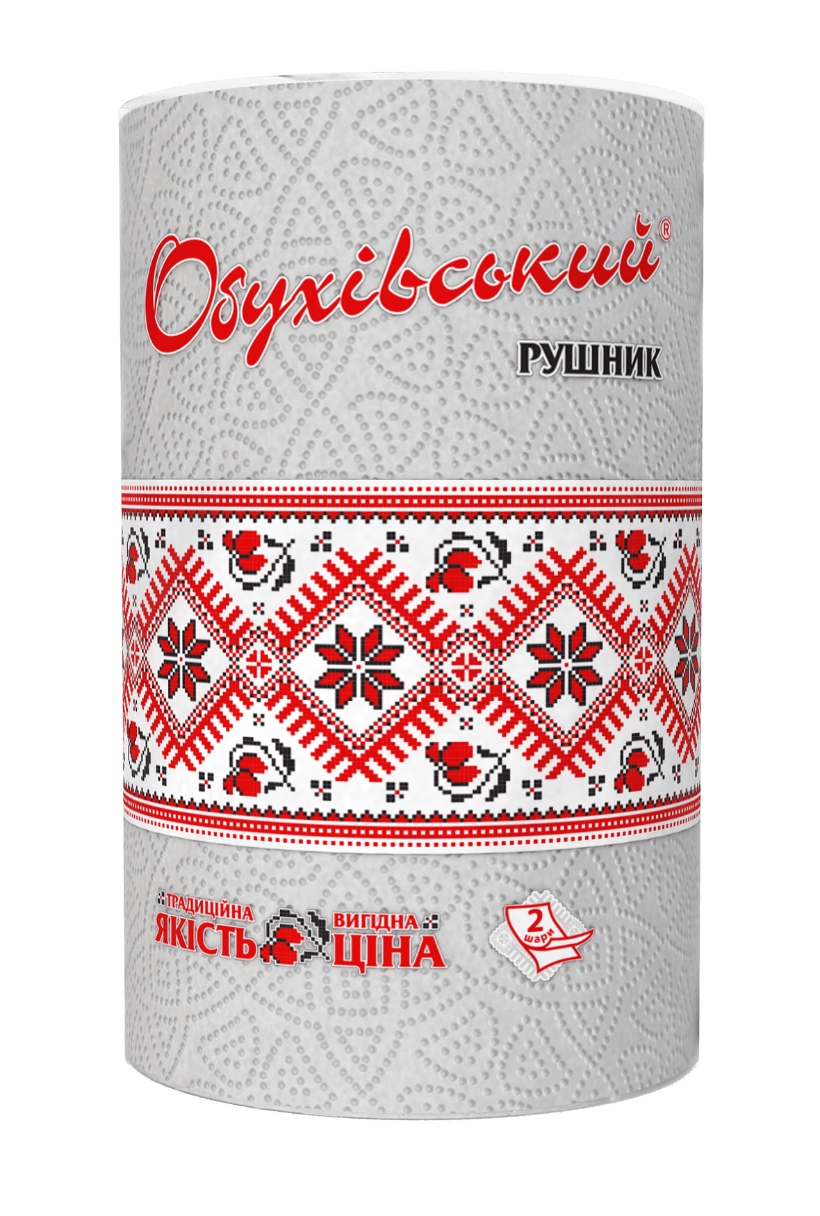 Обухівський рушник, 2 шаровий, білий 1рулон, 350 відривів